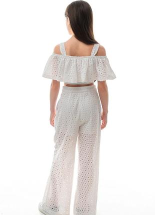 Новые летние легкие коттоновые брюки suzie для девочки р.116 белые