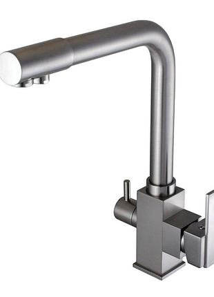 Смеситель для кухни под осмос globus lux lazer gllr-0100-8-ststeel