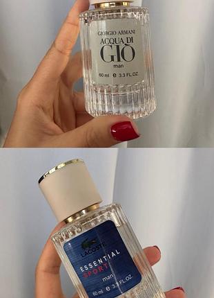 Чоловічі парфуми (gio armani, lacoste essential sport)