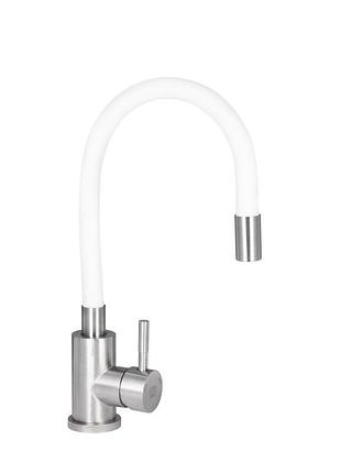 Змішувач для кухні lidz aria 015f3 з гнучким виливом (k35) ldari015f3whi43362 white / nickel