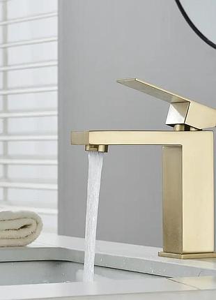 Змішувач для раковини futura 75-11 brushed gold матове золото
