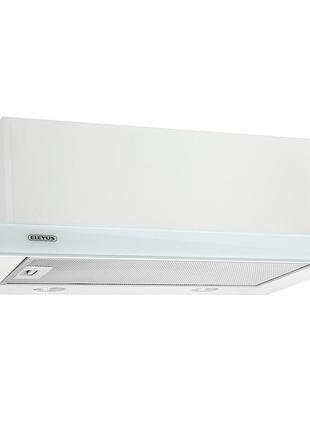 Витяжка кухонна телескопічна eleyus storm g 1200 led smd 60 wh (біла) (скляна панель)