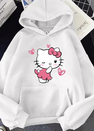 Худі аніме hello kitty весна/осінь, білий
