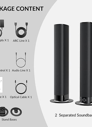 Бездротовий саундбар-трансформер ky-8000 bluetooth (акустична система 2-в-1 для тв та пк)