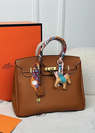 Hermes birkin 35 togo leather in brown with gold hardware