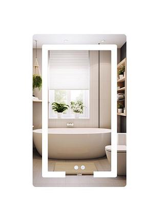 Дзеркало lidz kubis (ku2) 500х800 з led-підсвічуванням touch, з антизапотіванням, з димером, рег. яскравості ld78lf936508048448
