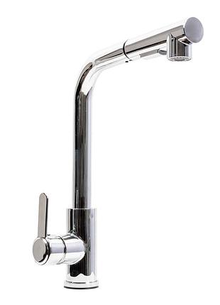 Смеситель кухонный с выдвижной лейкой fc-1 platinum (polished)