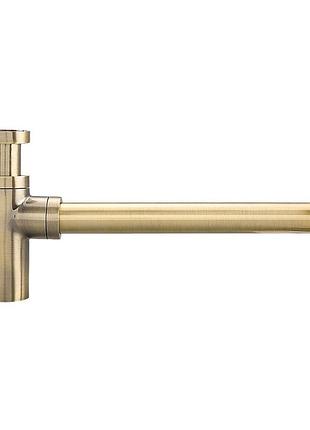 F82-4 сифон для раковини вихід у стіну, гайка 1 1/4" (коробка) (бронза) {20/1}