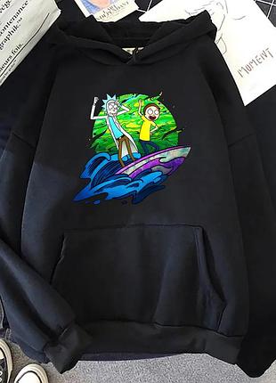 Худи "rick and morty" 2 зима, черный, m