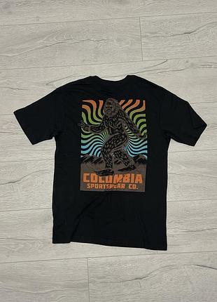 Columbia нова оригінальна чоловіча футболка літня легка вільна котон з принтом спортивна на кожен чорний