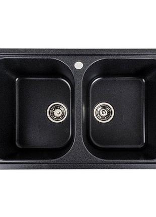 Гранитная мойка для кухни platinum 7950 equatoria матовый карбон