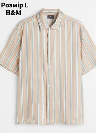 Мужская рубашка на короткий рукав фирмы h&amp;m