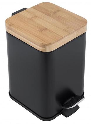 Кошик для сміття yoka sido black bamboo 3л. для ванної кімнати