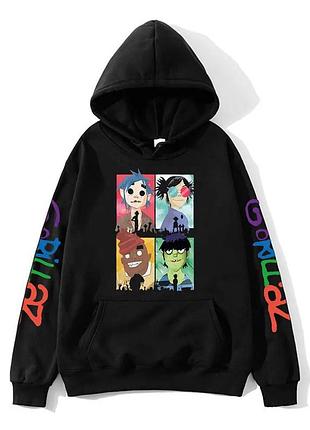 Худі gorillaz (горилаз) 1 весна/осінь, чорний, 3xl