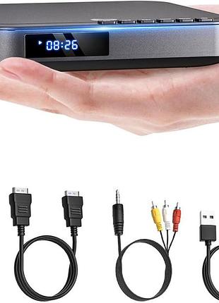 Портативный мини dvd-проигрыватель md115b с hdmi выходом, full hd мультимедийный плеер для телевизора, usb, av, cd/dvd-проигрывате