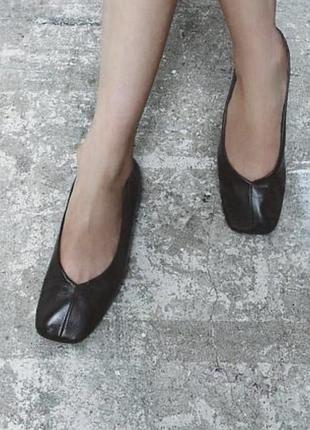Zara балетки лофери шкіряні