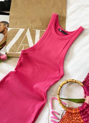 Сукня міді в рубчик з бавовни zara💗