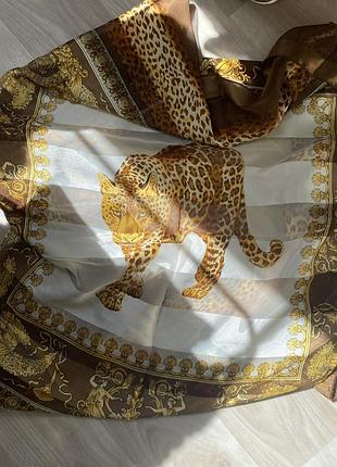 🐆 розкішна велика хустка в люксовому стилі | леопардовий принт | бароко