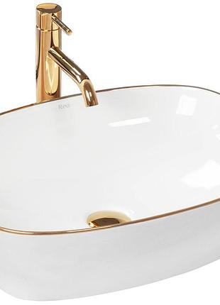 Умывальник (раковина) rea sol white gold edge накладной *