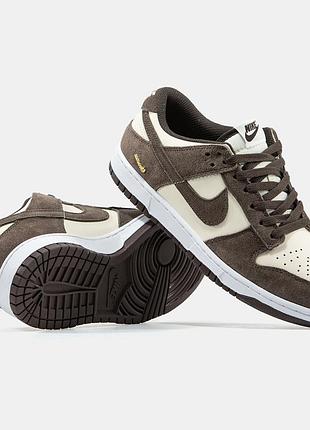 Мужские кроссовки nike sb dunk low brown white 42