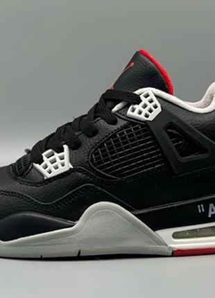 Кроссовки подростковые черные на меху nike air jordan 4 retro.найк джордан 4 41