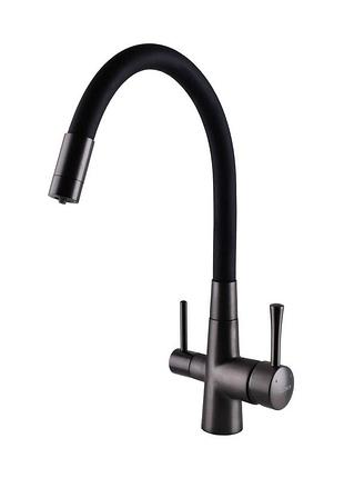 Смеситель для кухни под осмос globus lux lazer gllr-0903-11-graphite