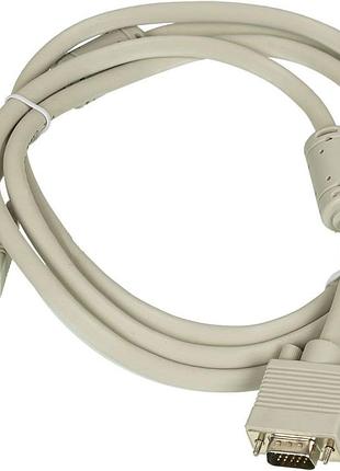 Кабель для монитора vga-vga 1.8м, с 2-я ферритами, white