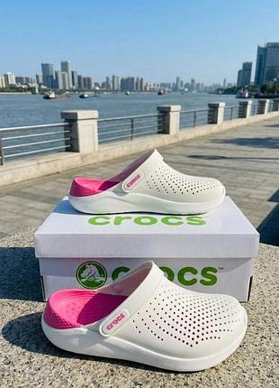 Розпродаж!!! жіночі шльопанці сабо crocs lite ride/білі жіночі крокси 37 і 38 розмір