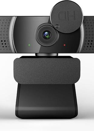 Веб-камера yimona 2k для пк и ноутбука, usb, микрофон с шумоподавлением, поворот 360°, plug&play