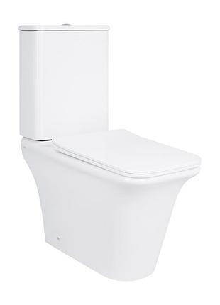 Унитаз-компакт qtap kalao безободочный с сиденьем soft-close qt08221213aw