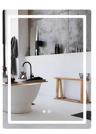 Дзеркало qtap mideya (mi2) 600х800 з led-підсвічуванням touch, з антизапотіванням, димером, рег. яскравості qt2078f6080