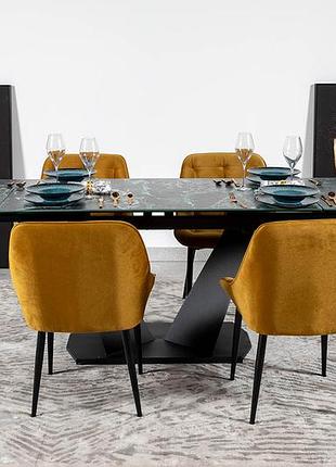 Стол луара 140(200)*80*76 laminam verde alpi lucidato (5mm)