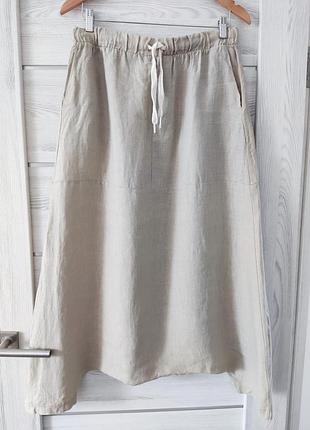 Imperial бежеві широкі штани. льон 100%. linen/