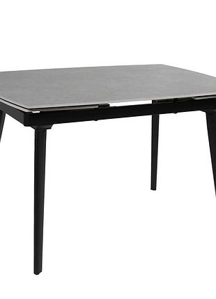 Стол zelos 120(180)*80*75 темно серый+песочно черный, матовое покрытие (cn012)