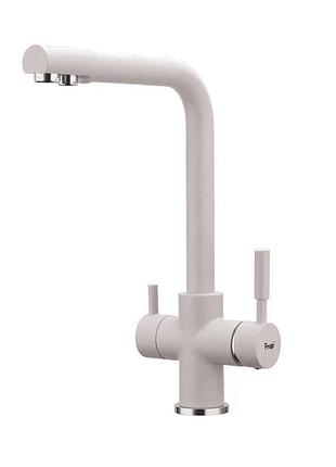 Смеситель для кухни frap f4352-24 на две воды, белый.