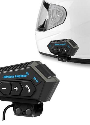 Мотогарнітура bluetooth bt12 500 маг ip67 на шолом чорна