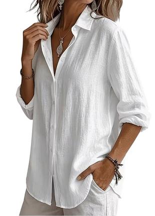 Рубашка женская айвори casual, 100 хлопок. xl