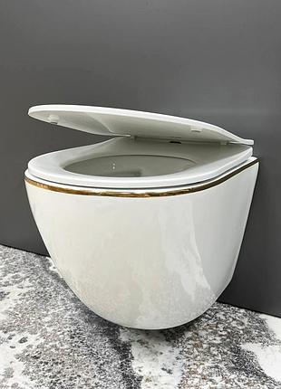 Подвесной унитаз vbi vulcano white gold edge