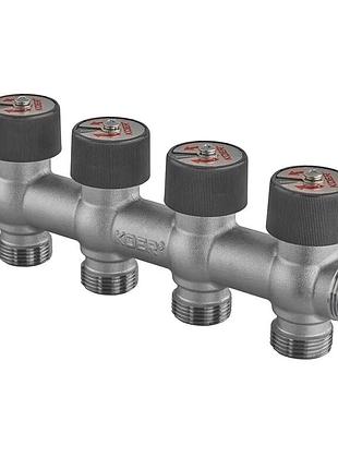 Коллектор вентильный без фитинга koer kr.1128-4 - 3/4"x3/4"x3/4"x4 ways (kr5873)