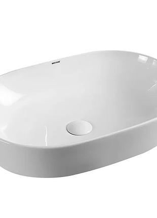 Раковина накладная mixxus premium ellipse-0105 600х400х150mm (mp6563)