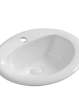 Раковина врезная на столешницу mixxus premium topper-1602 515х400х200mm с отверстием под смеситель