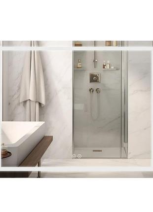 Дзеркало qtap mideya (dc-f614) 1000х800 з led-підсвічуванням touch, з антизапотіванням, з годинником, димером,