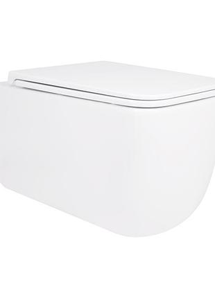 Унитаз подвесной qtap gemini безободковый с сиденьем soft-close qt2533076euqw