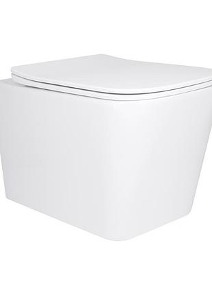 Унитаз подвесной qtap tern ultra quiet безободковый с сиденьем soft-close white qt17332303aw
