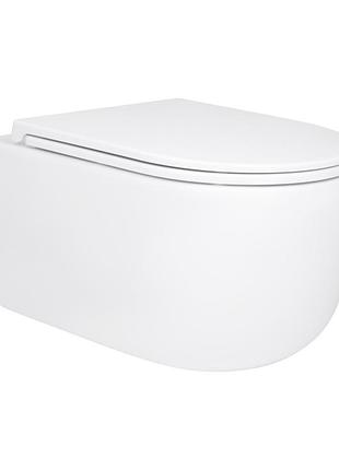 Унитаз подвесной qtap taurus безободковый с сиденьем soft-close qt2433084euqw