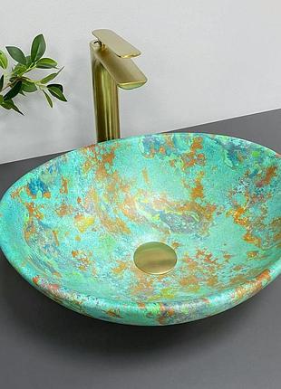 Умывальник (раковина) vbi parma marble green matt накладной
