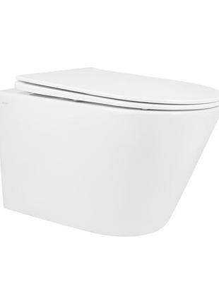 Унитаз подвесной qtap swan безободковый с седалием soft-close qt16335178w