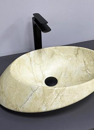 Умывальник (раковина) vbi rotello beige onyx matt накладной