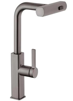 Смеситель для кухни с выдвижным изливом mixxus premium hammer 014 graphite (mi6955)