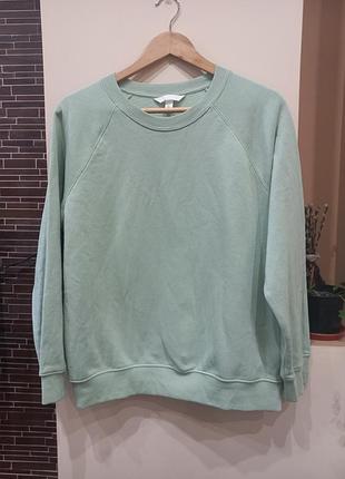 Базовый свитшот-реглан h&amp;m мятного цвета размер s